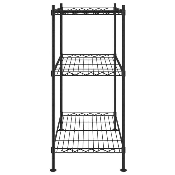 vidaXL Förvaringshylla med 3 hyllplan 60x35x76 svart 150 kg