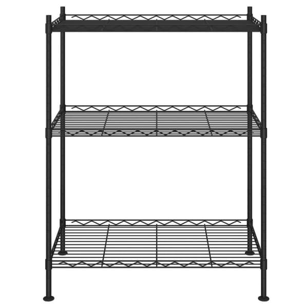 vidaXL 3-kerroksinen varastohylly 60x35x76 cm musta150 kg