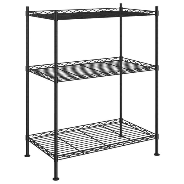 vidaXL 3-kerroksinen varastohylly 60x35x76 cm musta150 kg