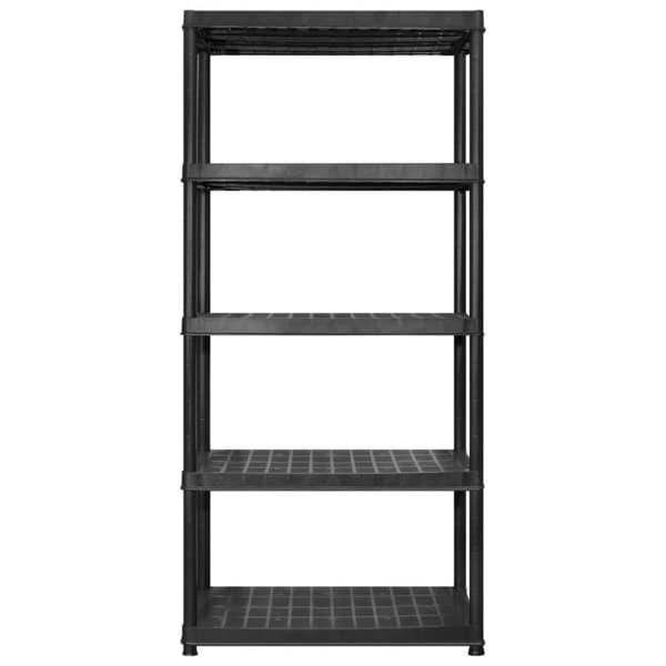 vidaXL Oppbevaringshylle 5 nivåer svart 183x45,7x185 cm plast