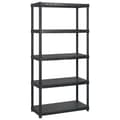 Miniatyrbilde 2 av 7: vidaXL Oppbevaringshylle 5 nivåer svart 183x45,7x185 cm plast