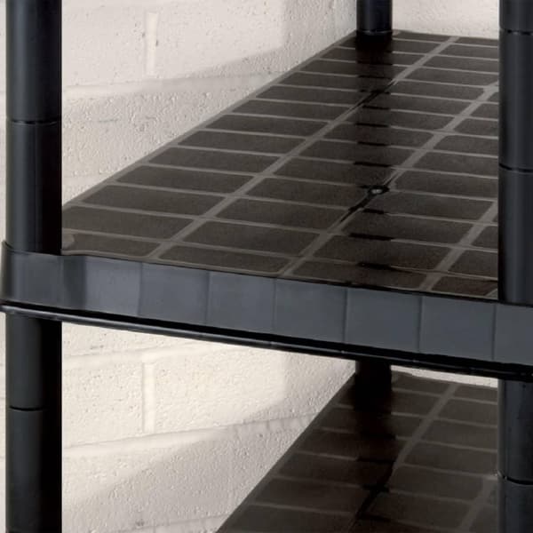 vidaXL opbevaringsreol 5 hylder 274,5x45,7x185 cm plastik sort