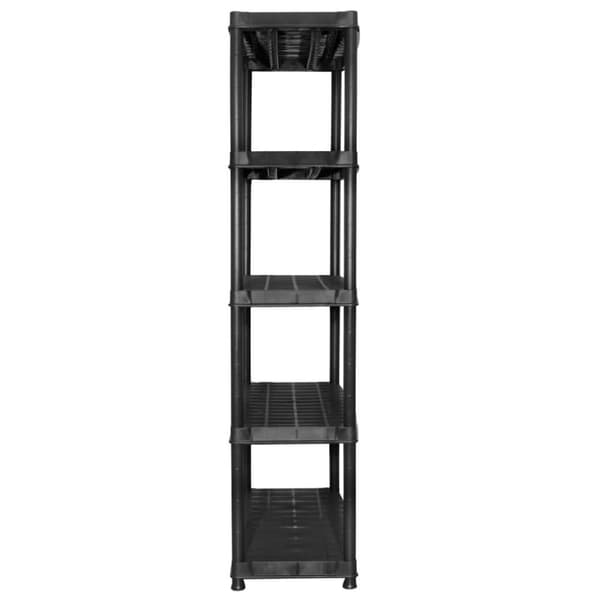 vidaXL Oppbevaringshylle 5 nivåer svart 274,5x45,7x185 cm plast