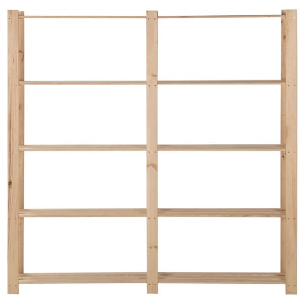 vidaXL opbevaringsreol i 5 niveauer 170x28,5x170 cm massivt fyrretræ