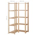 Miniatyrbilde 7 av 8: vidaXL Hjørnehylle 5 etasjer 82,5x82,5x170 cm heltre furu