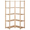 Miniatyrbilde 2 av 8: vidaXL Hjørnehylle 5 etasjer 82,5x82,5x170 cm heltre furu