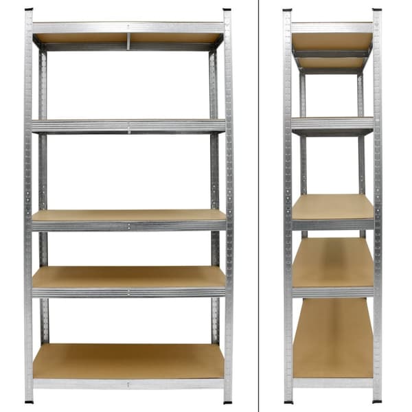Værkstedsreol sølv 170x70x30 cm fremstillet af MDF og metal op til 350 kg