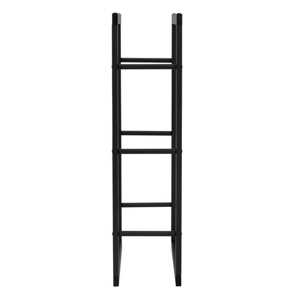 Brændehylde 60x100x25 cm sort metal ML-Design