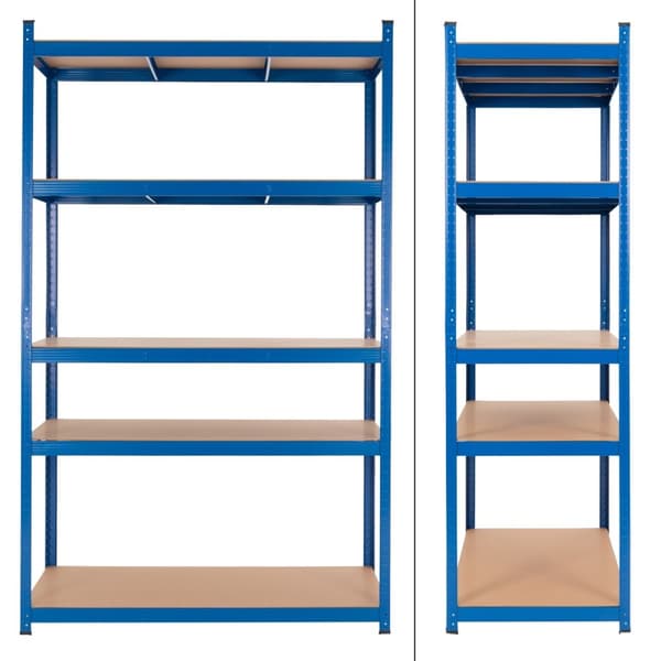 Työpajahylly 200x100x60 cm sininen MDF-kuitulevystä ja metallista, kuormitettavuus 875 kg:iin asti