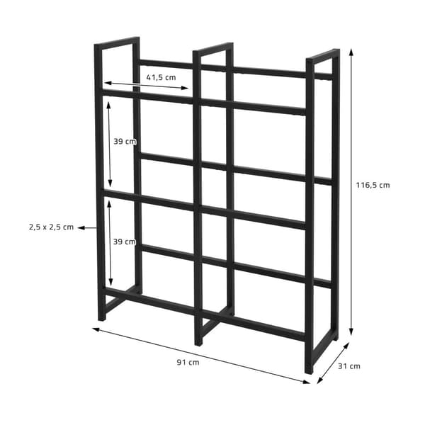 ML-Design Dryckesbackshylla för 6 backar; 91x31x116;5cm; Stål; fristående; Hylla för dryckesbackar; Dryckeshylla Backhylla Backhållare för ölbackar