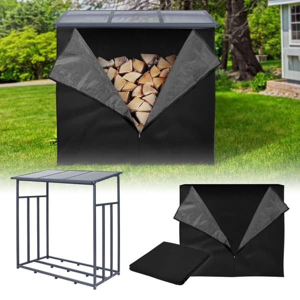ML-Design metal fireholstery hylde antracit XL 145 x 57 x 145 cm, brænde rack udenfor, haven pejs træstation 1,2 m³, træ line stabling hjælpemiddel