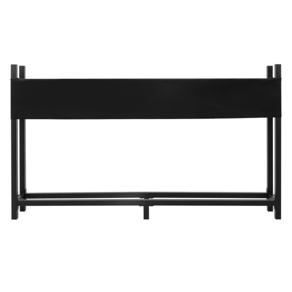 ML-Design Metal Brændekurv med låg 200x25x115 cm Antracit Stål; Stabelhjælp til udendørs brænde med beskyttelsesovertræk; Have brændeskur 0;8m³/1;3