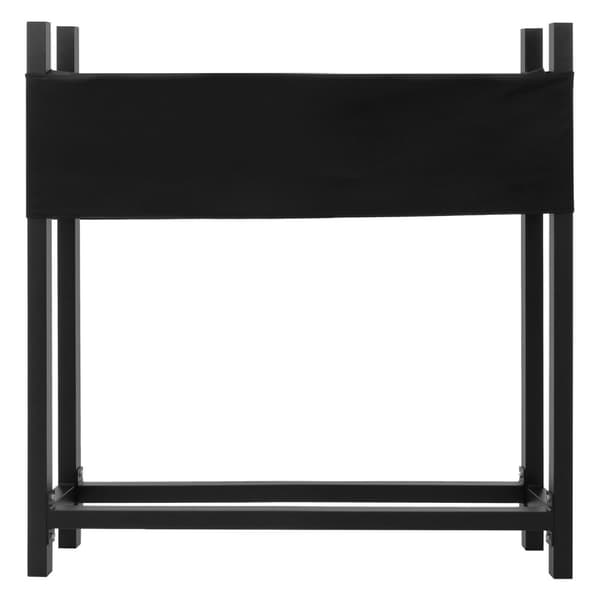 ML-Design Metallinen polttopuuteline kannella; 113x25x115cm; antrasiitti; teräs; pinontatuki ulkokäyttöön suojahupulla; puutarhan polttopuusuoja