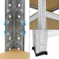 Miniatyrbild 9 av 10: ECD Germany Regalsystem 3-delat set; 2 lagerhyllor 180x90x40 cm med hörnhylla 180x70x40 cm; galvaniserade metallhyllor med 15 hyllplan av MDF-trä;