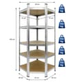 Miniatyrbild 10 av 10: ECD Germany Regalsystem 3-delat set; 2 lagerhyllor 180x90x40 cm med hörnhylla 180x70x40 cm; galvaniserade metallhyllor med 15 hyllplan av MDF-trä;