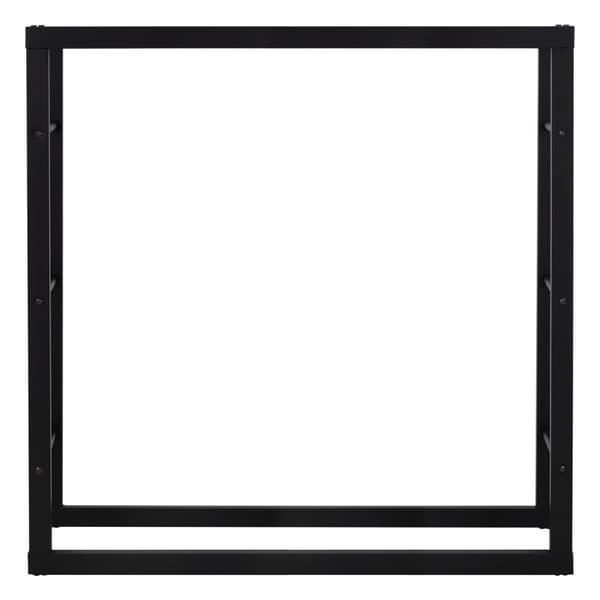 Vedställ 100x100x25 cm svart metall ML design