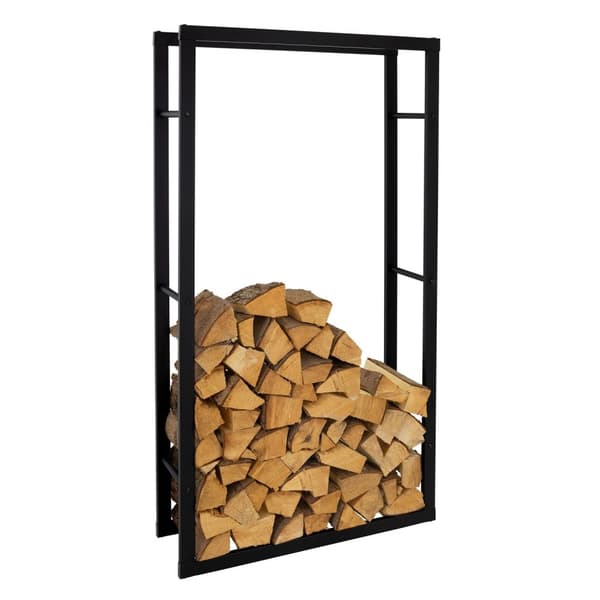 Vedhylla 80x150x25 cm svart metall ML design