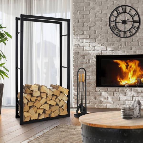 Vedhylla 80x150x25 cm svart metall ML design