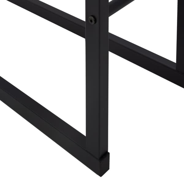 Brændereol 40x150x25 cm sort metal ML-design