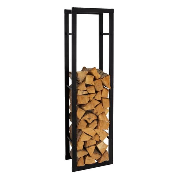 Brændereol 40x150x25 cm sort metal ML-design