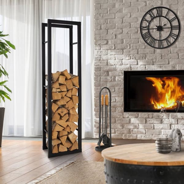 Vedhylla 40x150x25 cm svart metall ML design
