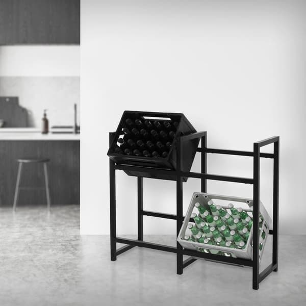 Dryckesbackställ 4 backar 91x31x75,5 cm antracit stål ML design