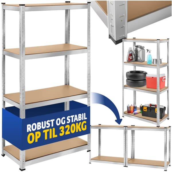Stålreol - 160 x 80 x 40 cm, 320 kg