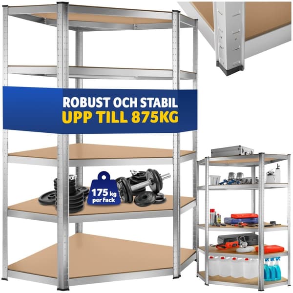 Förvaringshylla i stål - 180 x 89,5 x 89,5 cm, 875 kg