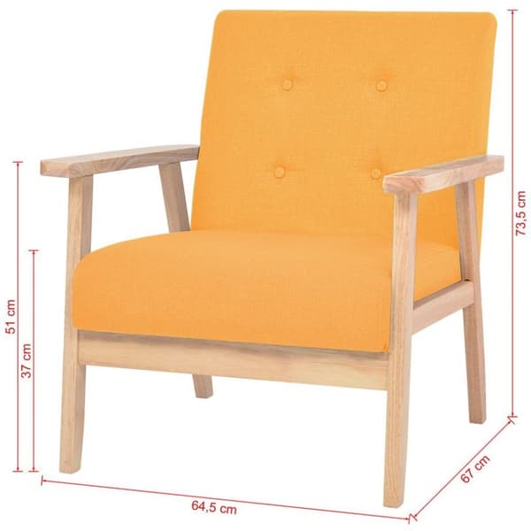 vidaXL sofasæt i 2 dele stof gul