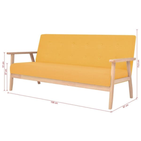 vidaXL sofasæt i 2 dele stof gul