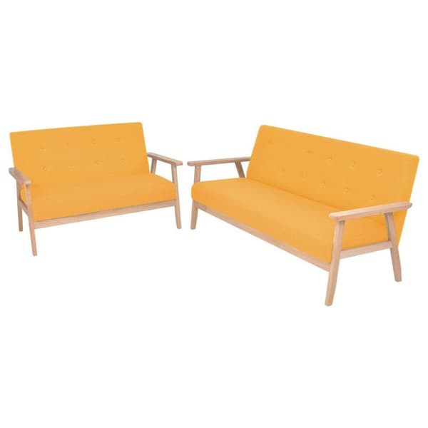 vidaXL sofasæt i 2 dele stof gul