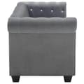 Miniatyrbillede 5 af 10: vidaXL 3-personers chesterfieldsofa fløjlsbeklædning 199 x 75 x 72 cm grå