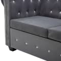 Miniatyrbillede 8 af 10: vidaXL 3-personers chesterfieldsofa fløjlsbeklædning 199 x 75 x 72 cm grå