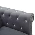 Miniatyrbillede 9 af 10: vidaXL 3-personers chesterfieldsofa fløjlsbeklædning 199 x 75 x 72 cm grå