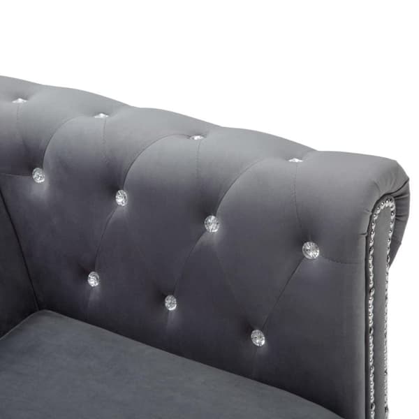 vidaXL 3-personers chesterfieldsofa fløjlsbeklædning 199 x 75 x 72 cm grå