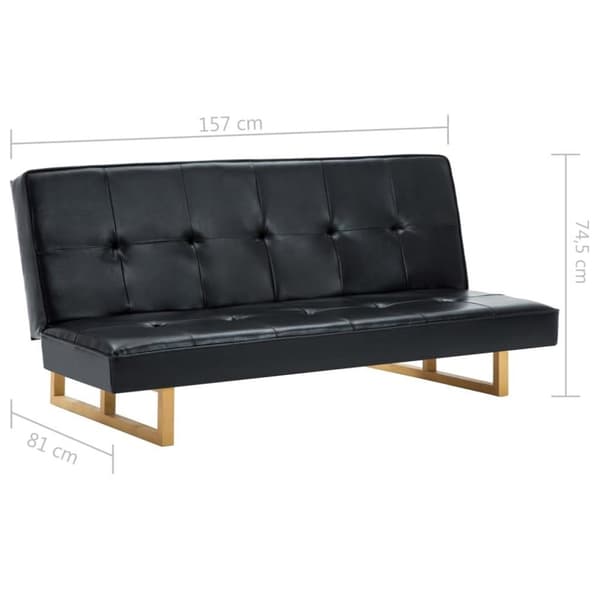 vidaXL sovesofa kunstlæder sort
