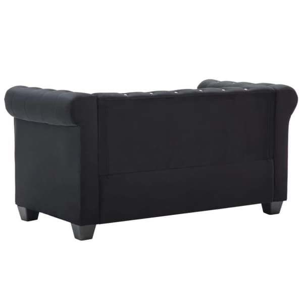vidaXL Chesterfieldsoffa 2-sits sammet 146x75x72 cm svart