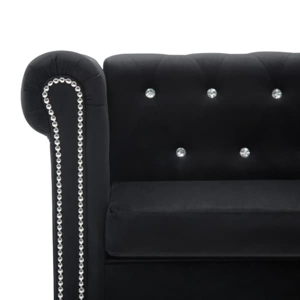 vidaXL Chesterfieldsoffa 2-sits sammet 146x75x72 cm svart