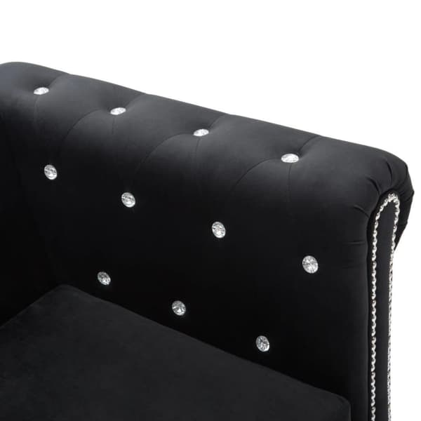 vidaXL Chesterfieldsoffa 2-sits sammet 146x75x72 cm svart