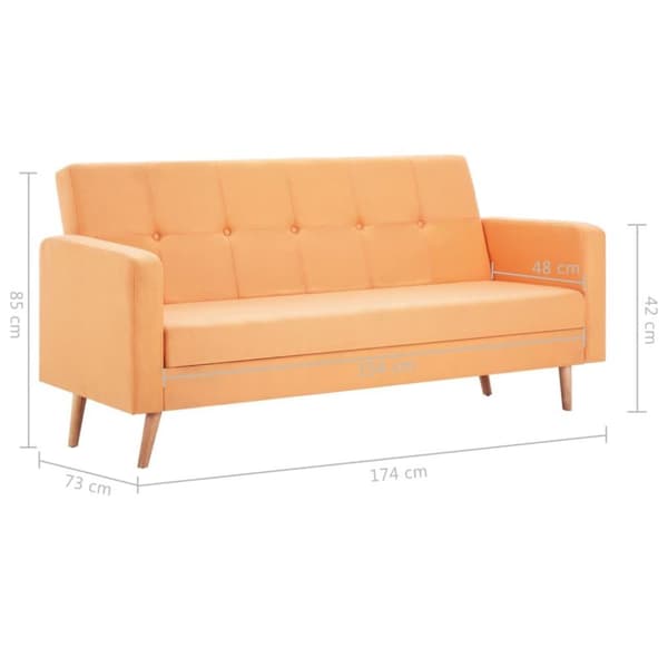 vidaXL Soffa tyg orange