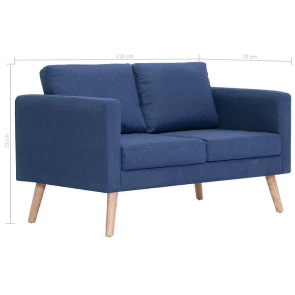 vidaXL 2-personers sofa i stof blå