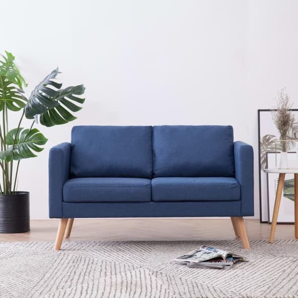 vidaXL 2-personers sofa i stof blå