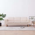 Miniatyrbillede 9 af 10: vidaXL 3-personers sofa i stof cremefarvet