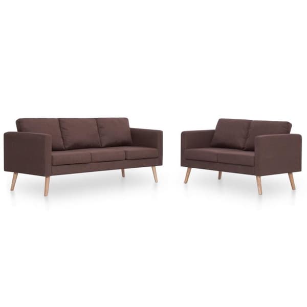 vidaXL sofasæt i 2 dele stof brun
