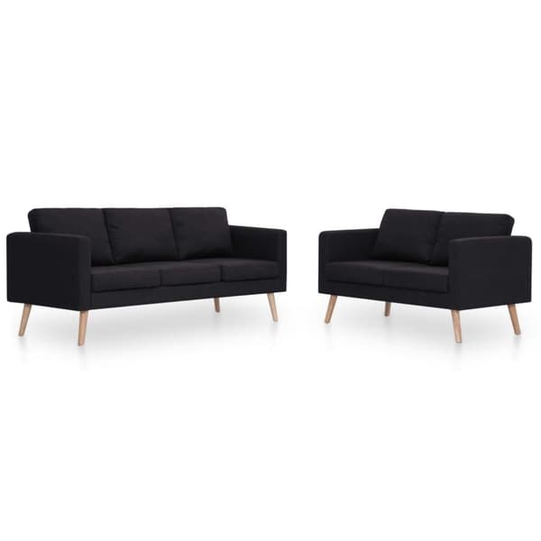 vidaXL sofasæt i 2 dele stof sort