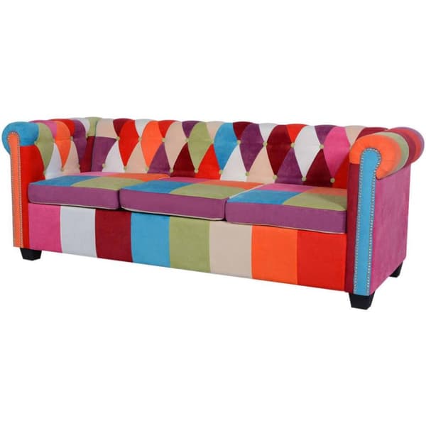 vidaXL Soffgrupp 2 st Chesterfield tyg