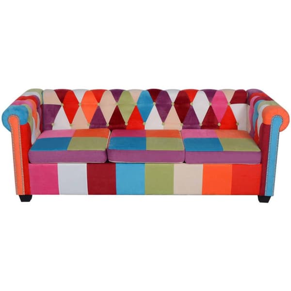 vidaXL Soffgrupp 2 st Chesterfield tyg