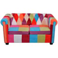 Miniatyrbild 6 av 9: vidaXL Soffgrupp 2 st Chesterfield tyg