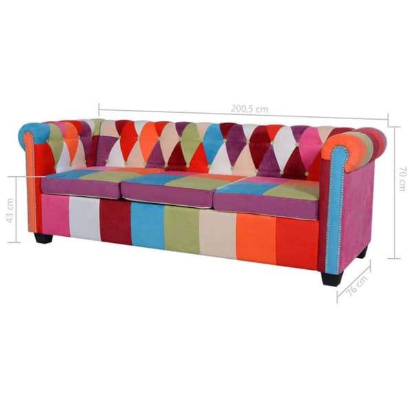 vidaXL Soffgrupp 2 st Chesterfield tyg