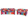 Miniatyrbild 1 av 9: vidaXL Soffgrupp 2 st Chesterfield tyg